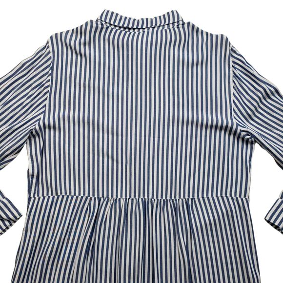 Tommy Bahama Chambray Striped Boyfriend Beach Cover Up Shirt Womens Large - Picture 13 of 14